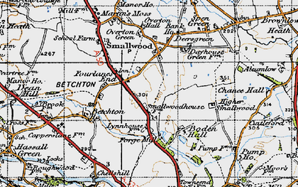 Old map of Boden Hall in 1947