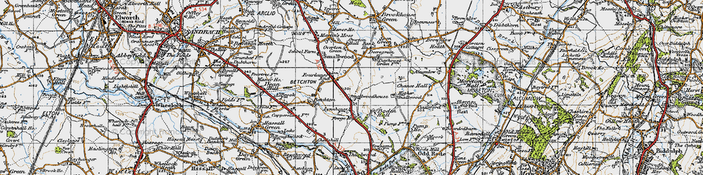 Old map of Betchton Ho in 1947
