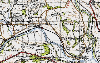 Old map of Fourstones in 1947