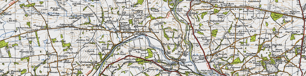 Old map of Fourstones in 1947