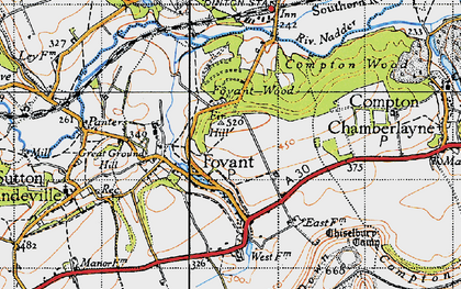 Old map of Fovant in 1940