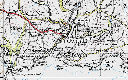 Old map of Fowey in 1946
