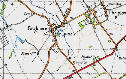 Old map of Fowlmere in 1946