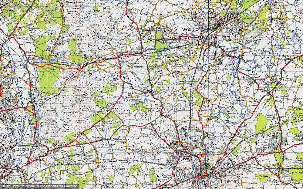 Old Map of Historic Map covering Bullswater Common in 1940