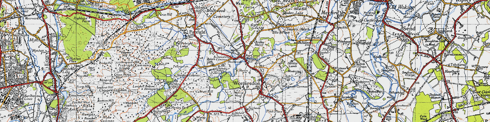 Old map of Bridley Manor in 1940