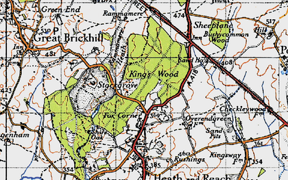Old map of Fox Corner in 1946