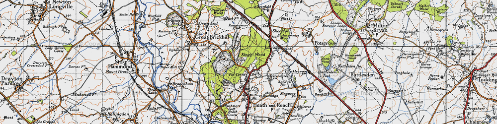 Old map of Fox Corner in 1946