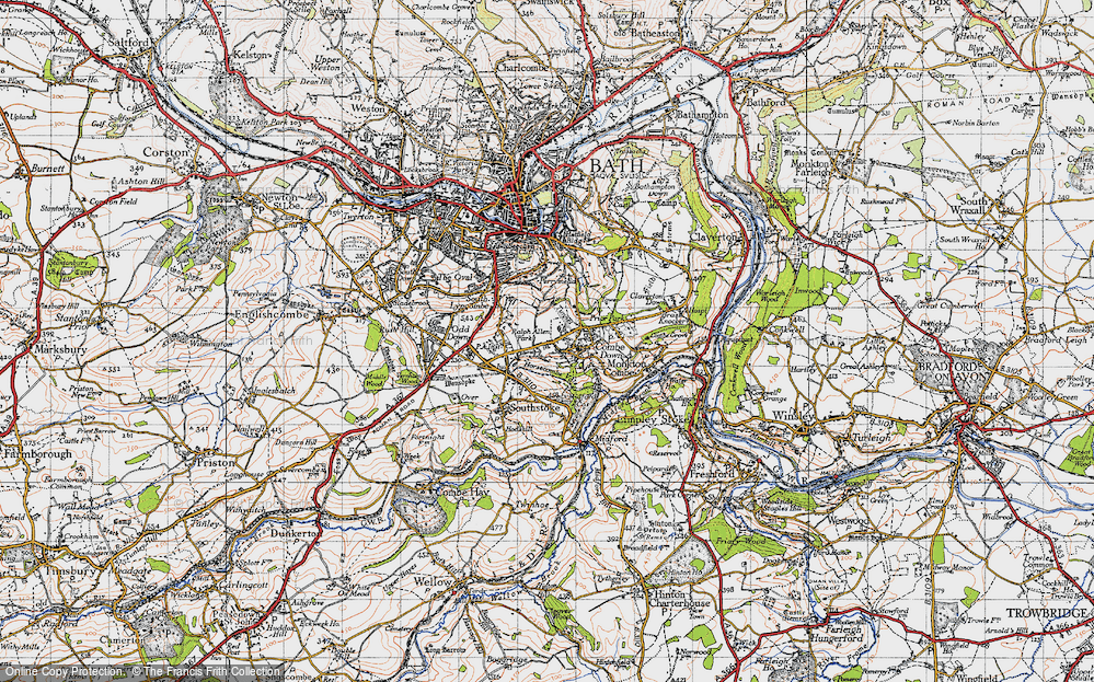 Old Map of Fox Hill, 1946 in 1946
