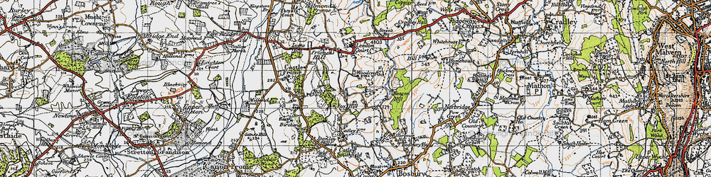 Old map of Fox Hill in 1947