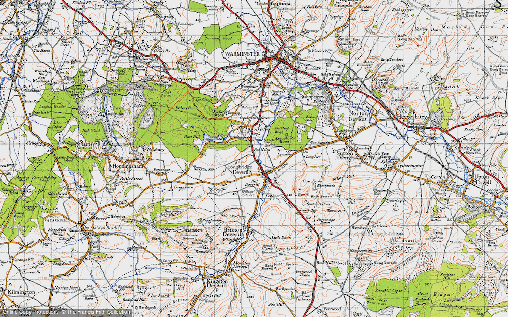 Old Map of Fox Holes, 1946 in 1946
