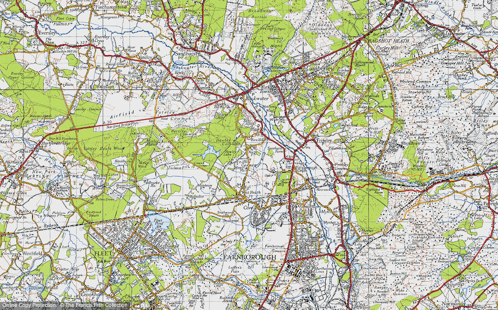 Old Map of Fox Lane, 1940 in 1940
