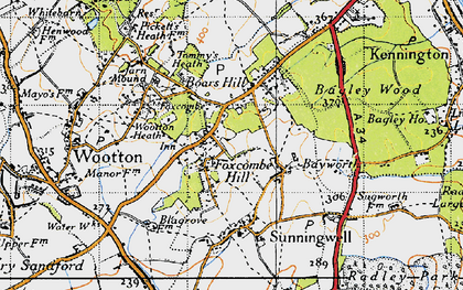 Old map of Foxcombe Hill in 1947