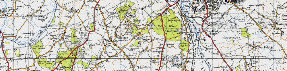Old map of Foxcombe Hill in 1947