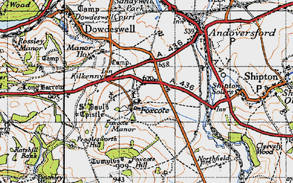 Old map of Foxcote in 1946