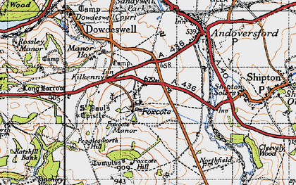 Old map of Foxcote Hill in 1946