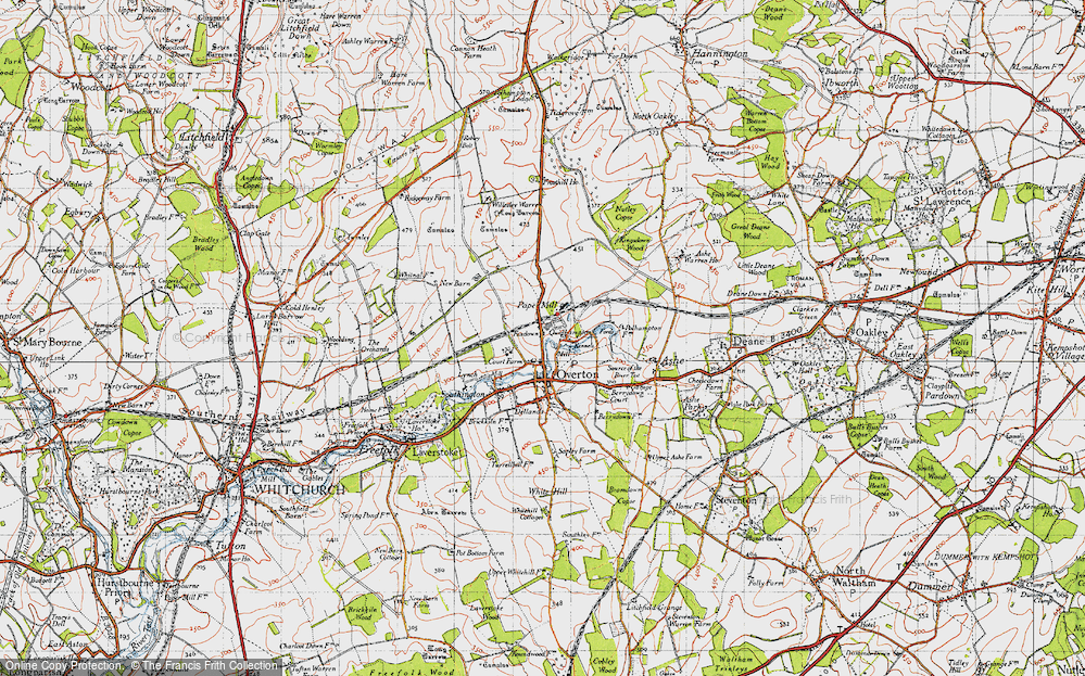 Old Map of Foxdown, 1945 in 1945