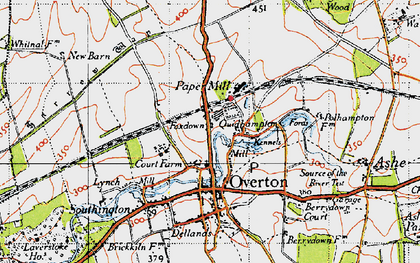 Old map of Foxdown in 1945