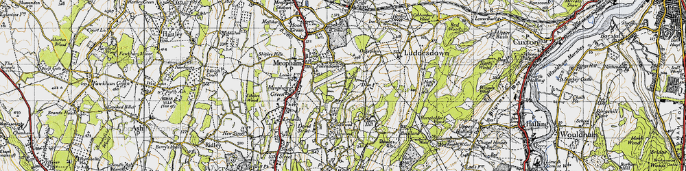 Old map of Foxendown in 1946