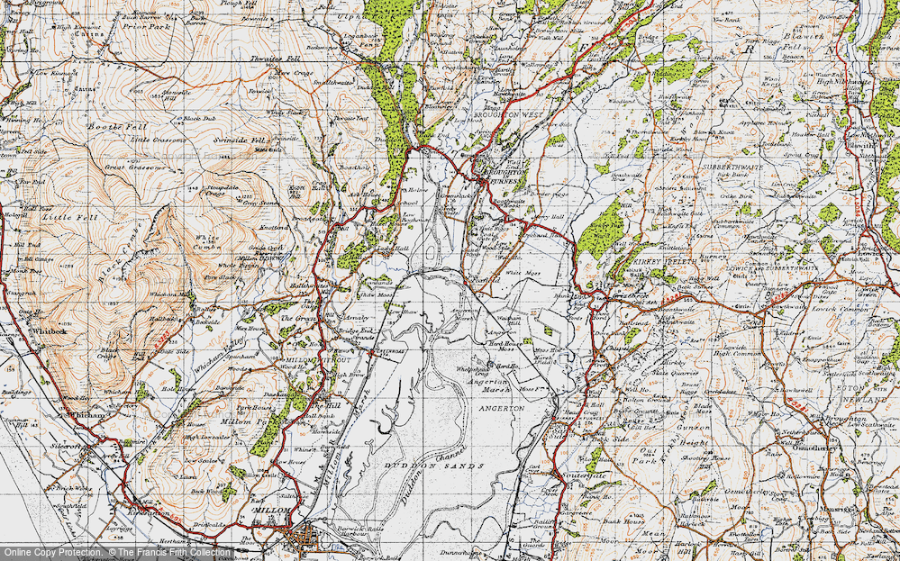 Old Map of Historic Map covering Angerton in 1947