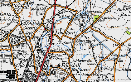 Old map of Foxford in 1946