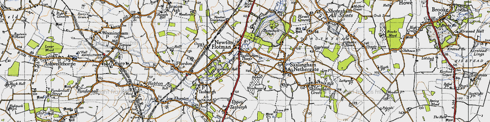 Old map of Foxhole in 1946