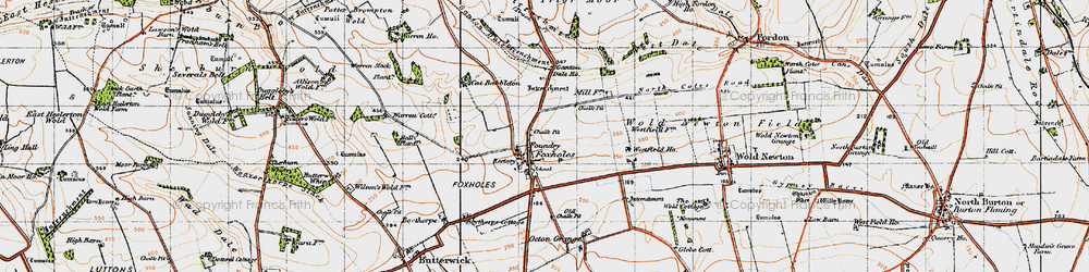 Old map of Boythorpe Cott in 1947