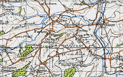 Old map of Foxholes, The in 1947