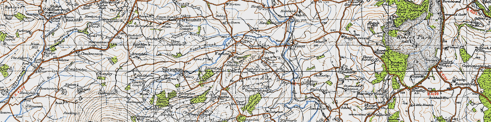 Old map of Foxholes, The in 1947