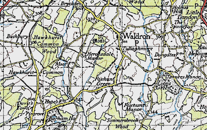 Old map of Foxhunt Green in 1940