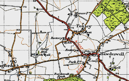 Old map of Bawdeswell Heath in 1946