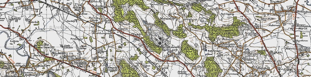 Old map of Bache Wood in 1947