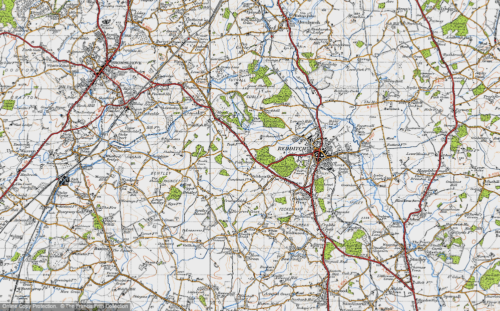 Old Map of Foxlydiate, 1947 in 1947