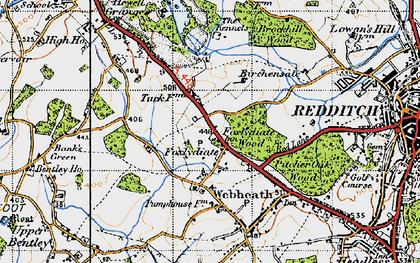 Old map of Foxlydiate in 1947