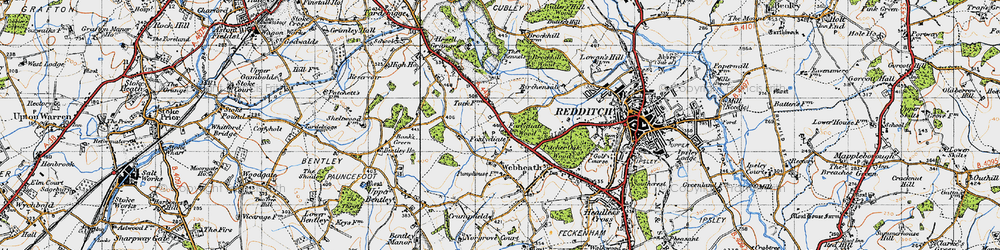 Old map of Foxlydiate in 1947