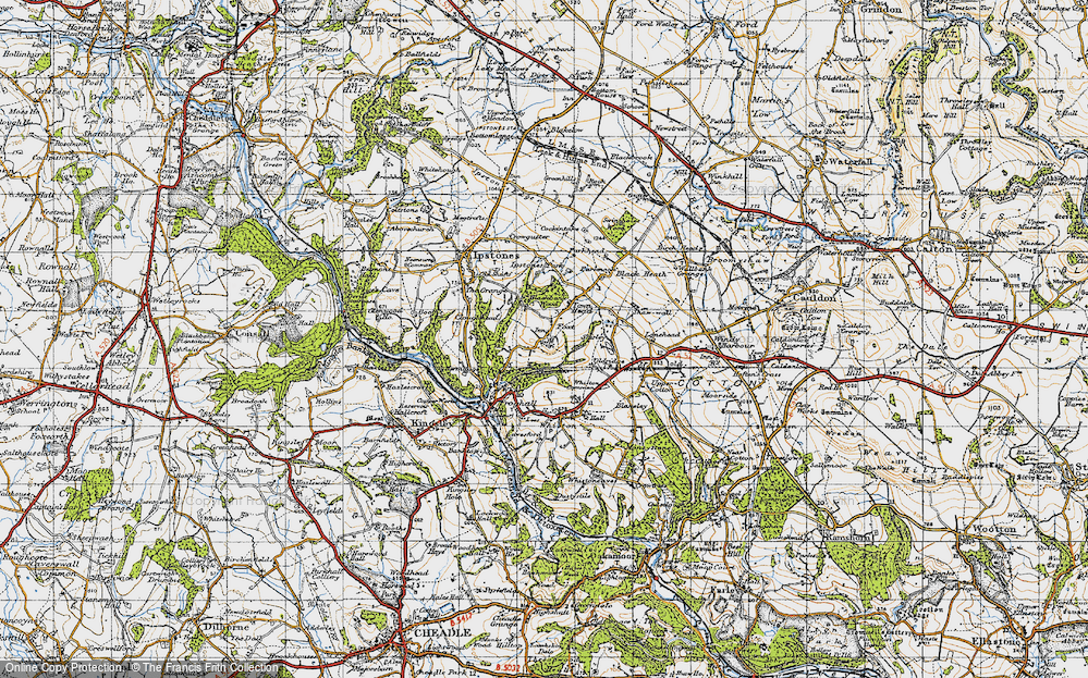 Old Map of Historic Map covering Blackbank Wood in 1946