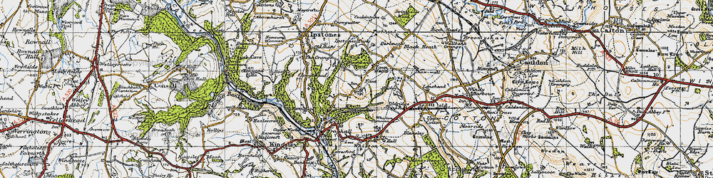 Old map of Foxt in 1946