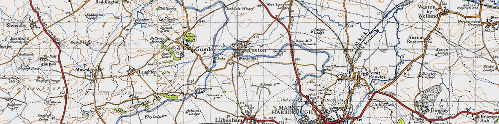 Old map of Foxton in 1946