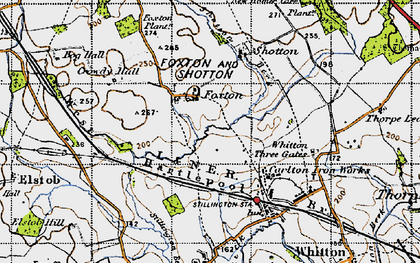Old map of Foxton in 1947