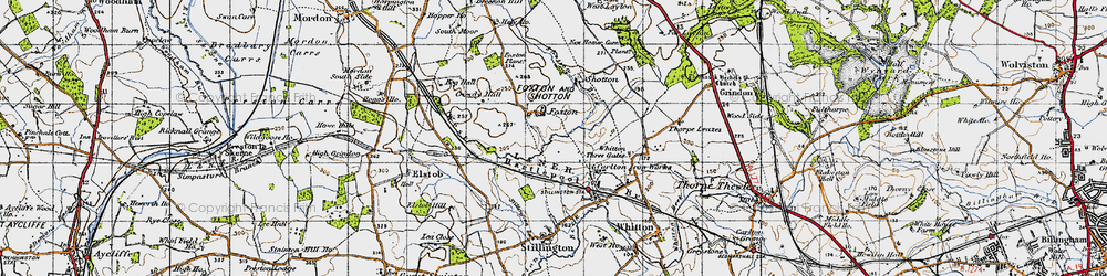 Old map of Foxton in 1947