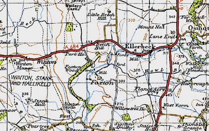 Old map of Foxton in 1947