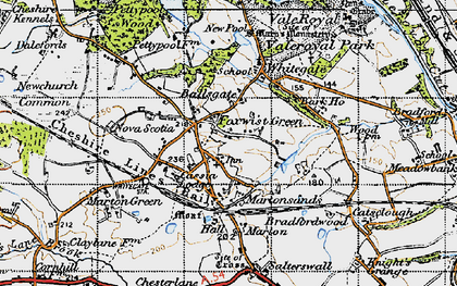 Old map of Foxwist Green in 1947