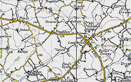 Old map of Fraddam in 1946