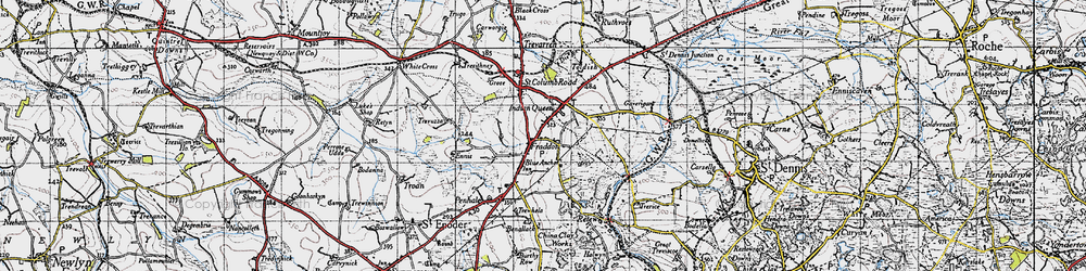 Old map of Fraddon in 1946