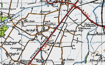 Old map of Fradley in 1946