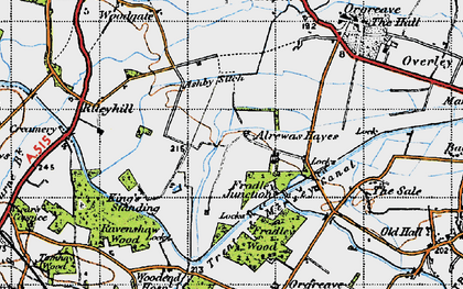 Old map of Fradley Junction in 1946