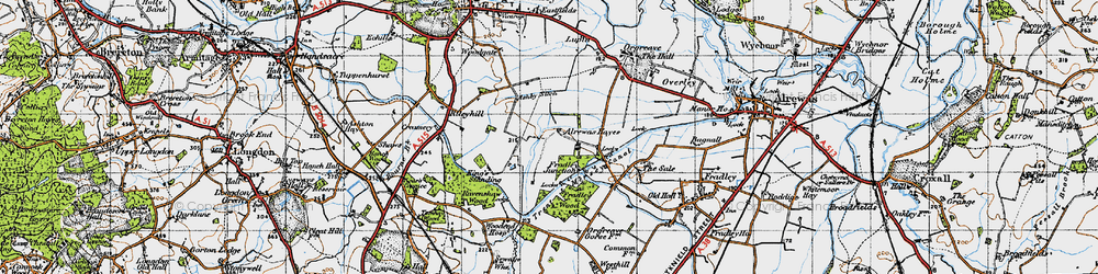 Old map of Alrewas Hayes in 1946