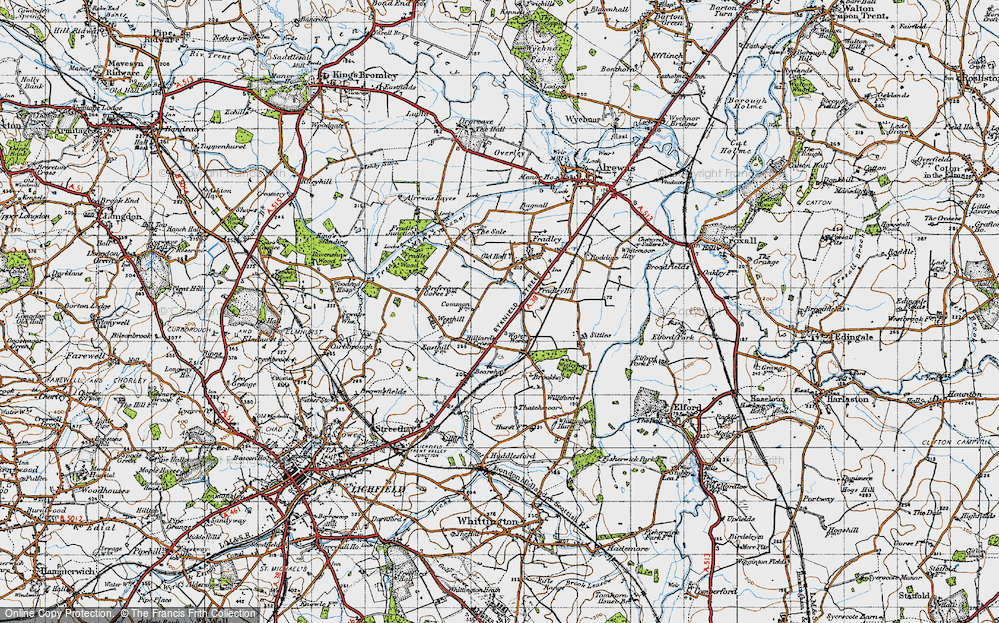 Old Map of Fradley South, 1946 in 1946