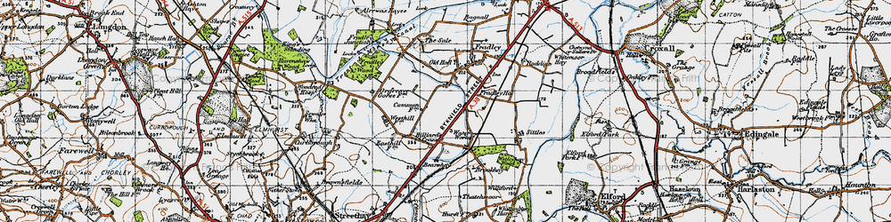 Old map of Fradley South in 1946