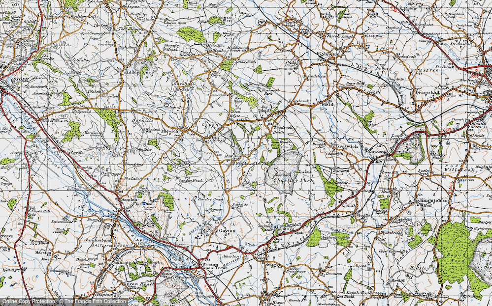 Old Map of Fradswell, 1946 in 1946