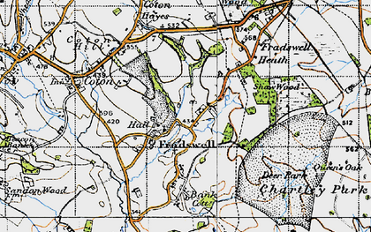 Old map of Fradswell in 1946